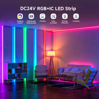 Bande lumineuse LED flexible à pixels RGBIC SPI Dream Color adressable individuellement, BTF-LIGHTING DC24V SMD5050 5m 60 pixels/m