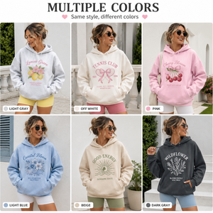 Sweat à capuche graphique pour femme, coupe oversize, épaules tombantes, en coton et polyester molletonné, style streetwear décontracté, certifié OEKO-TEX - Product Image 5