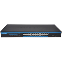 19 "en rack Montaje 16x10/100M + 2G Combo Web-Conmutador PoE inteligente