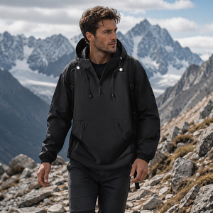 Chaqueta con capucha y media cremallera <span class=keywords><strong>para</strong></span> <span class=keywords><strong>hombre</strong></span>, con logotipo personalizado, venta al por mayor de fábrica, ropa de trabajo, abrigo tipo pulóver <span class=keywords><strong>para</strong></span> senderismo al aire libre, OEM 2026 - Product Image 4