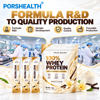 Poudre de protéines de lactosérum ODM saveur caramel, 20-29g de protéines par portion, certifiée HALAL, nutrition sportive, sachet, fournisseur de marque privée