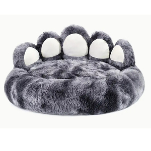 Luxury Warm Calming Large Cute Nest <strong>Cot</strong> Plush Bear Paw Shape Round Fashionable <strong>Dog</strong> Pet Cat Bed - Product Image 4