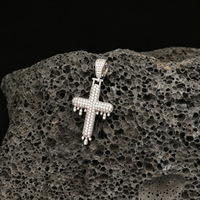 Collier pendentif en cuivre incrusté de zircon, bijoux goutte d'eau, chaîne en corde, style hip-hop, fabricant direct, vente chaude transfrontalière