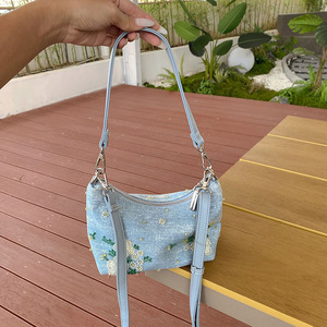 Bolso de mano con bordado de cuentas de perlas y <span class=keywords><strong>lentejuelas</strong></span> florales, bolso de hombro con cremallera de estilo chino Retro para mujer, adecuado para vacaciones - Product Image 3