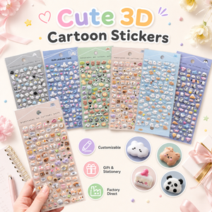 Pegatinas 3D <span class=keywords><strong>Personalizadas</strong></span> de Dibujos Animados, <span class=keywords><strong>Etiquetas</strong></span> Animadas de Plástico Kawaii <span class=keywords><strong>para</strong></span> Diarios, Agendas, Álbumes de Recortes, Embalaje de Regalos, Venta al Por Mayor - Product Image 6