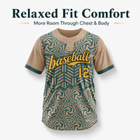 Maillots de baseball personnalisés unisexes coupe décontractée, chemises d'équipe entièrement boutonnées, queue de chemise allongée, pour ligues adultes et entraîneurs, vente en gros, manches courtes 100%