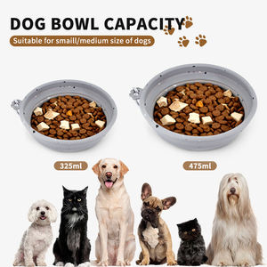 WEVI produk baru ramah lingkungan bepergian silikon mangkuk anjing pengumpan hewan peliharaan dapat dilipat portabel kucing air mangkuk untuk membawa luar ruangan - Product Image 2