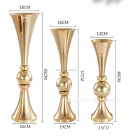 Bol de décoration de mariage, support floral doré, supports pour centres de table, vase à fleurs pour mariage