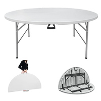 Tables pliantes en plastique robustes, imperméables, empilables, portables, pour l'extérieur, 60 pouces, pour les écoles, les hôtels, les salles de réception, les mariages