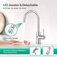 Robinet de cuisine à capteur tactile sans contact en acier inoxydable 304 avec tube flexible à 360 degrés et LED infrarouge