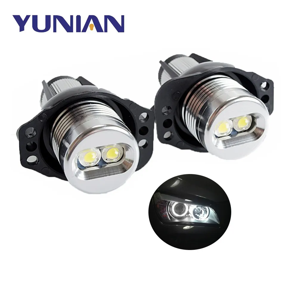 20W araba LED far ampul düşük tüketim yüksek güç Ultra uzun ömürlü Marker beyaz melek gözler lamba Fit araba için E90 E91