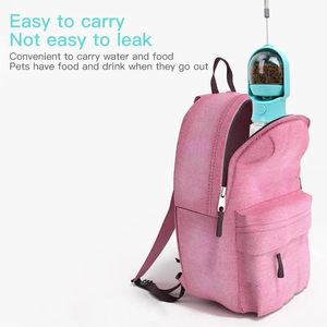 2 in 1 portatile pieghevole per animali domestici tazza di plastica in Silicone Eco Friendly viaggio cane bottiglia per bere con ciotola - Product Image 6