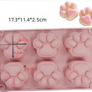 Moule à gâteau <span class=keywords><strong>en</strong></span> silicone <span class=keywords><strong>de</strong></span> qualité alimentaire <span class=keywords><strong>en</strong></span> <span class=keywords><strong>forme</strong></span> <span class=keywords><strong>de</strong></span> patte <span class=keywords><strong>de</strong></span> <span class=keywords><strong>chat</strong></span>, écologique, pour une utilisation à haute température, outil pour gâteaux et desserts - Product Image 2