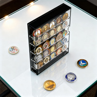 Boîte de présentation en acrylique pour pièces commémoratives et badges, support de rangement