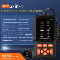 Escáner de Diagnóstico OBDII Portátil M525, Lector de Códigos OBD 2 con Flujo de Datos en Tiempo Real y Función de Reproducción de Datos para Vehículos de Gasolina de 12V
