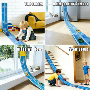 <span class=keywords><strong>Circuit</strong></span> de course portable DIY à motifs, double voie, enroulable, avec 6 voitures jouets et ventouses, 5 m, flexible pour enfants - Product Image 5