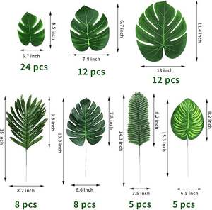 20 Pezzi di Foglie di Monstera Artificiali in Plastica, Decorazione Estiva Tropicale per Casa, Matrimoni e Feste Hawaiane - Product Image 4