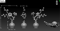 Sculpture de vase à fleurs de prunier de taille personnalisable BZY - une statue en résine de cristal artistique personnalisée conçue pour les jardins et la décoration intérieure.