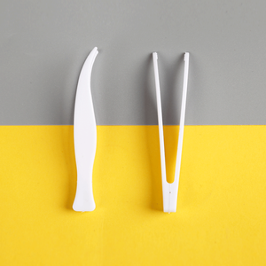 70mm Plastic White Tweezer 7cm <strong>Makeup</strong> <strong>Tools</strong> Eyelashes Tweezers Holder Eyelash Application <strong>Tools</strong> - Product Image 2