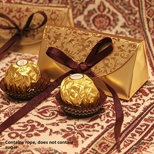 Caja <span class=keywords><strong>de</strong></span> Regalo <span class=keywords><strong>de</strong></span> Chocolate para Boda <span class=keywords><strong>de</strong></span> 2 Piezas, Caja Rígida Vacía <span class=keywords><strong>de</strong></span> Cacao Puro con Laminado Brillante para Regalos Alimenticios - Product Image 1