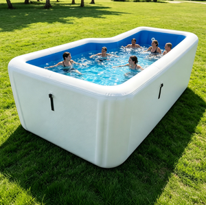 Piscine gonflable d'angle irrégulière en L, robuste et étanche, pour <span class=keywords><strong>spa</strong></span> de nage extérieur, jardin et divertissement aquatique familial - Product Image 2