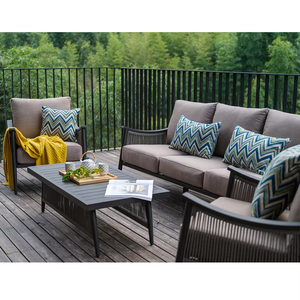 Ensemble <span class=keywords><strong>de</strong></span> meubles en corde tressée moderne pour l'extérieur, résistant aux intempéries, durable, <span class=keywords><strong>canapé</strong></span> <span class=keywords><strong>de</strong></span> luxe pour hôtel, <span class=keywords><strong>jardin</strong></span>, terrasse, cour - Product Image 4