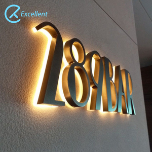 Enseigne rétroéclairée personnalisée pour les entreprises, auréole de plein air avec logo éclairé par logo, panneau LED 3D, canal LED, lettre de couleur or, rétro-éclairé - Product Image 4