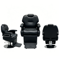 Fauteuil de barbier électrique de luxe en cuir PU, pivotant à 360 degrés, inclinable, réglable en hauteur, avec pompe hydraulique pour salon de coiffure