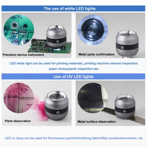 Xách tay <span class=keywords><strong>10x</strong></span> LED ánh sáng chiếu sáng kỹ thuật số Magnifier jewelers Loupe hoán đổi cho nhau mặt kẻ ô quy mô 25 mét Lĩnh vực xem đối với trang sức - Product Image 3