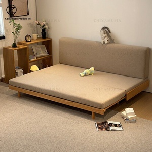 Lit de repos moderne minimaliste en bois massif, canapé-lit coulissant extensible, cadre de lit d'appoint personnalisé - Product Image 2