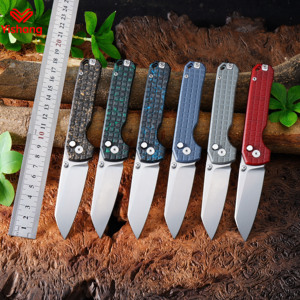 GT-T0073-4 Coltello Pieghevole Tattico Personalizzabile con Lame in VG-10 e Manico in Fibra di Carbonio/G10 - Product Image 1