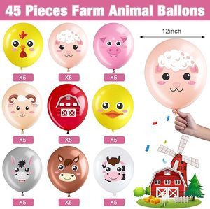Vente en gros de 45 ballons animaux brillants colorés de 12 pouces en latex, décoration de fête sur le thème de <span class=keywords><strong>la</strong></span> <span class=keywords><strong>ferme</strong></span>, <span class=keywords><strong>anniversaire</strong></span>, intérieur/extérieur - Product Image 2