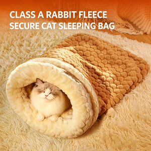 Upgraded sleeping bag cat <b>nest</b> drill hole <b>nest</b> closed cat <b>nest</b> security feeling autumn winter sleeping rabbit fleece cat <b>nest</b> do - Product Image 6
