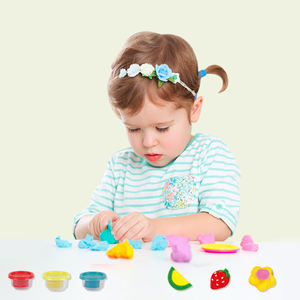Kit de 4 pots de pâte à modeler colorée et outils de modelage, ensemble éducatif pour enfants, moule à gaufres DIY, pâte à modeler pour enfants de 3 ans et plus - Product Image 5