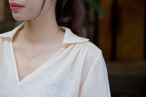 Femmes élégant motif à carreaux floraux Blouses 15% lin 85% rayonne manches longues Vintage tissé uni teint été mode formelle - Product Image 2