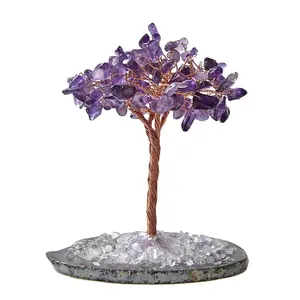 Vendita calda AYOYO albero di cristallo di pietra naturale fatto a mano fortunato di cristallo albero della fortuna per la decorazione di cristallo artigianato ornamenti