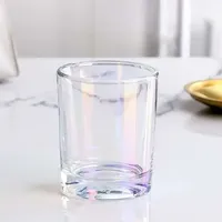 Récipient en verre vide à fond rond de luxe Électrolytique en gros Brillant Pot de bougie Accessoires de parfum