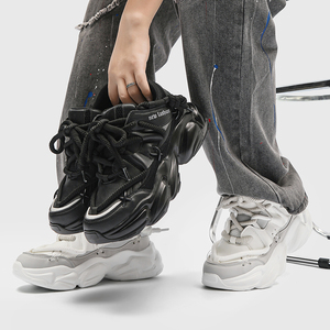 Giày thể thao đế bánh mì chất lượng cao, kiểu dáng cổ điển, lưới dày, in logo tùy chỉnh, unisex, màu trắng, phong cách đi bộ, dành cho nam, phong cách thường ngày - Product Image 4