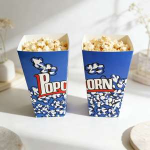 Cajas de Palomitas de Maíz Reutilizables de Cartón de Grado Alimenticio Directamente de Fábrica, Cajas de Palomitas Personalizadas con su Logotipo - Product Image 2