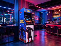Mesin Game Arcade Retro Tegak Pandora Box Tema Pac Man 22 Inch Layar 2 Pemain 6 Tombol Tata Letak 110V 240V Langsung dari Pabrik