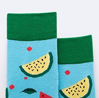 Aangepaste Kleurrijke Unisex Mannen Vrouwen Fruit Citroen Watermeloen Gebreid Katoen 200 Deaigns Hete Verkoop Gebreide Sokken
