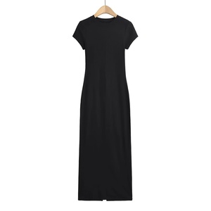 Abito Aderente Stile Mature Spice Girl, Tinta Unita, Design Esclusivo con Vita Elastica e Spacco Posteriore - Product Image 6