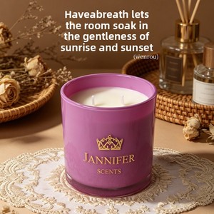 Vela Aromática Moderna de Cera de Soya en Forma de Copa, para Uso en Interiores, de Larga Duración, con Doble Mecha, Regalo Artesanal con Aroma Floral, para Diwali y Navidad - Product Image 1
