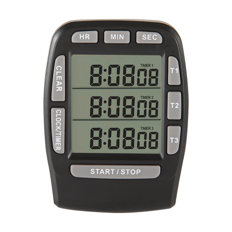 Большой ЖК-дисплей цифровой таймер секундомер 3-каналы программируемый таймер для кухни малая лабораторная мельница сковорода выпечная прокладка салфетка для кухонный таймер цифровой