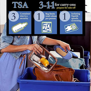 Sac de toilette transparent imperméable approuvé par la TSA, anti-fuite, avec fermeture éclair, pour femme et homme, marron - Product Image 4