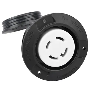 Waterproof Rv Outlet 15 Amp Flanged Outlet with Cover, 3 Pole-4 Wire NEMA L14-30, ETL Certification