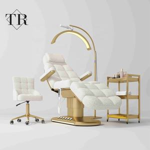 Cama Eléctrica Turri Para Spa Color Beige Silla Facial De Belleza Cama De Cuidado Para Spa De Lujo Cama De Cosmetología Para Salón - Product Image 1