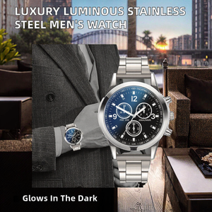 Relojes Deportivos Casuales de Lujo para Hombre, Relojes de Cuarzo de Acero Inoxidable de 40 mm con Movimiento <span class=keywords><strong>Seiko</strong></span> Luminoso - Product Image 2