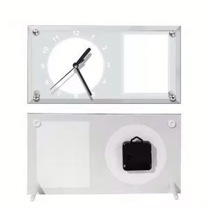 BL-11 Hot Selling Factory Directly 300*160*5mm Blank Sublimation Customized Rectangular Glass <b>Clock</b> - Product Image 2