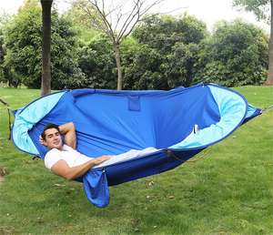 IRONDONKEY Nylon Hamacs 290*140cm Anti Rollover Hamac Extérieur Balançoire Tente <span class=keywords><strong>Moustiquaire</strong></span> Chaise Suspendue Camping Accessoires - Product Image 4